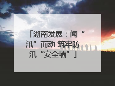 湖南发展：闻“汛”而动 筑牢防汛“安全墙”