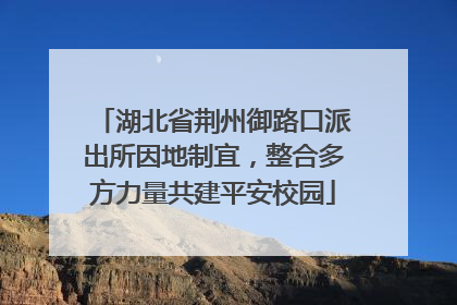 湖北省荆州御路口派出所因地制宜，整合多方力量共建平安校园