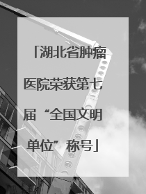 湖北省肿瘤医院荣获第七届“全国文明单位”称号