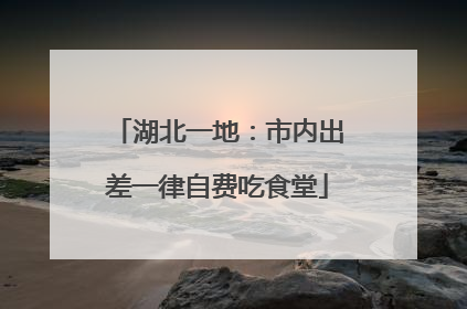 湖北一地：市内出差一律自费吃食堂