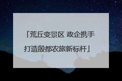 荒丘变景区 政企携手打造殷都农旅新标杆