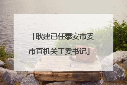 耿建已任泰安市委市直机关工委书记