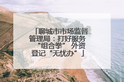 聊城市市场监督管理局：打好服务“组合拳” 外资登记“无忧办”