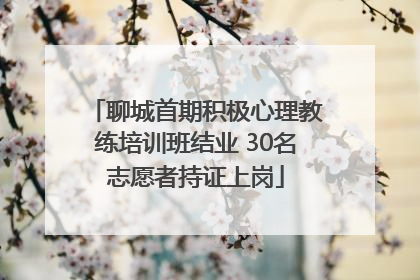 聊城首期积极心理教练培训班结业 30名志愿者持证上岗