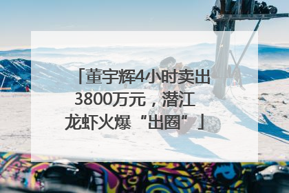董宇辉4小时卖出3800万元，潜江龙虾火爆“出圈”