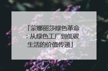 蒙娜丽莎绿色革命：从绿色工厂到低碳生活的价值传递