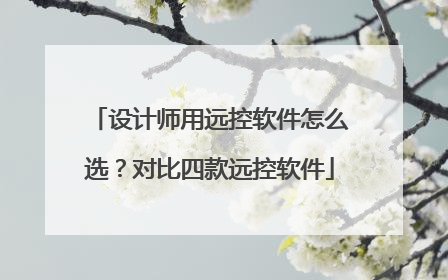 设计师用远控软件怎么选？对比四款远控软件