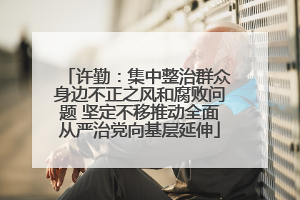 许勤：集中整治群众身边不正之风和腐败问题 坚定不移推动全面从严治党向基层延伸