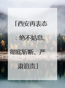 西安再表态：绝不姑息、彻底斩断、严肃追责