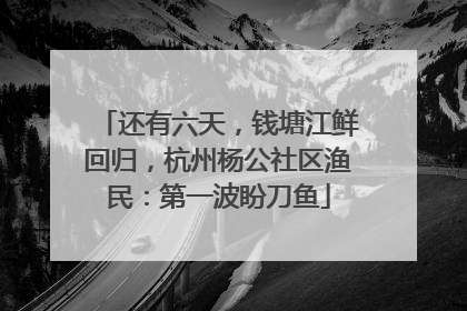 还有六天，钱塘江鲜回归，杭州杨公社区渔民：第一波盼刀鱼