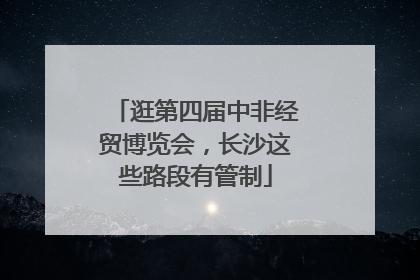 逛第四届中非经贸博览会，长沙这些路段有管制