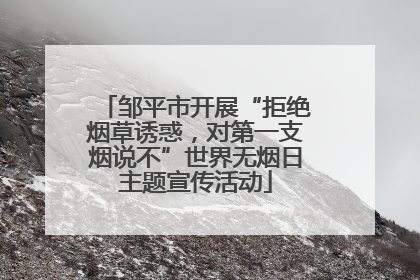 邹平市开展“拒绝烟草诱惑，对第一支烟说不”世界无烟日主题宣传活动