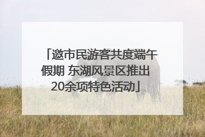 邀市民游客共度端午假期 东湖风景区推出20余项特色活动