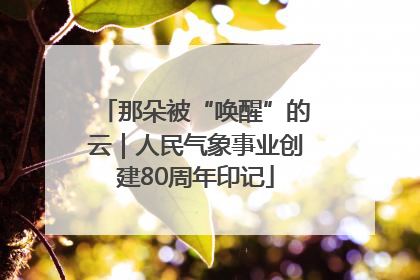 那朵被“唤醒”的云｜人民气象事业创建80周年印记