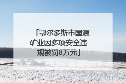 鄂尔多斯市国源矿业因多项安全违规被罚8万元