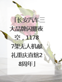 长安汽车三大品牌闪耀夜空，11787架无人机献礼重庆直辖28周年