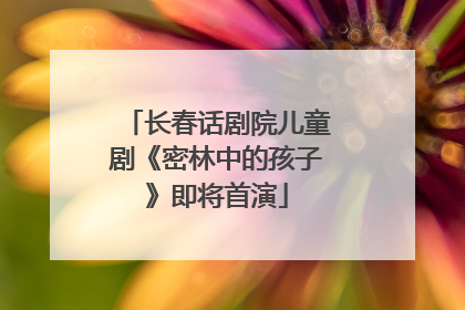 长春话剧院儿童剧《密林中的孩子》即将首演