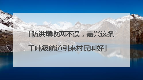 防洪增收两不误，嘉兴这条千吨级航道引来村民叫好