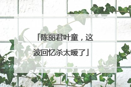 陈丽君叶童，这波回忆杀太暖了