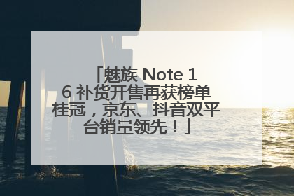 魅族 Note 16 补货开售再获榜单桂冠，京东、抖音双平台销量领先！