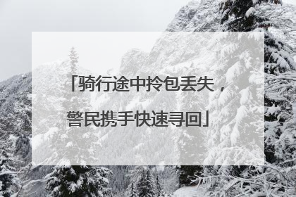 骑行途中拎包丢失，警民携手快速寻回