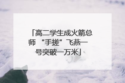 高二学生成火箭总师 “手搓”飞燕一号突破一万米
