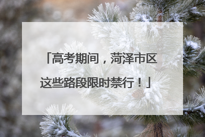 高考期间，菏泽市区这些路段限时禁行！
