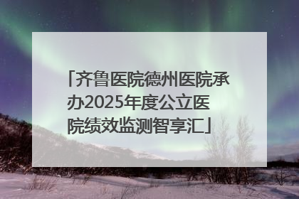 齐鲁医院德州医院承办2025年度公立医院绩效监测智享汇