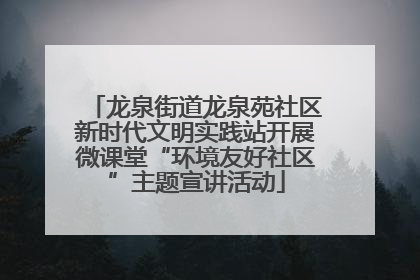 龙泉街道龙泉苑社区新时代文明实践站开展微课堂“环境友好社区”主题宣讲活动