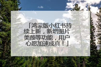 鸿蒙版小红书持续上新，新增图片美颜等功能，用户心愿加速成真！