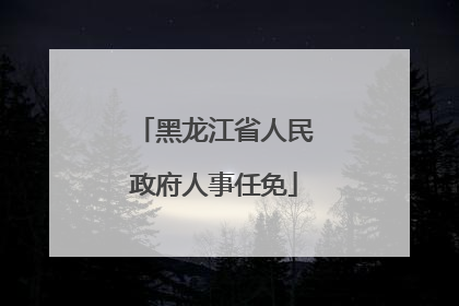 黑龙江省人民政府人事任免