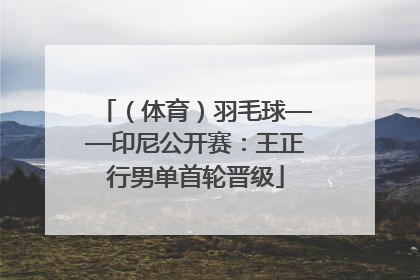 （体育）羽毛球——印尼公开赛：王正行男单首轮晋级