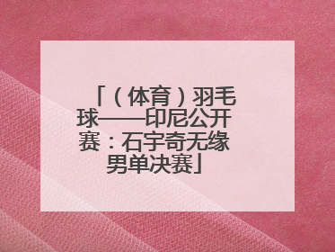 （体育）羽毛球——印尼公开赛：石宇奇无缘男单决赛