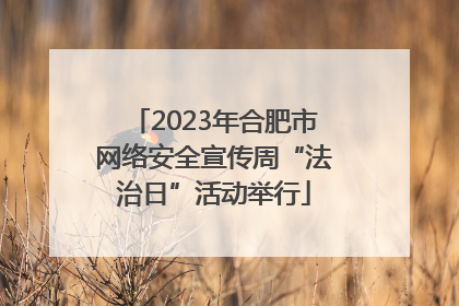 2023年合肥市网络安全宣传周“法治日”活动举行