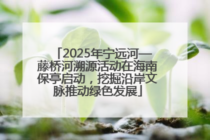 2025年宁远河—藤桥河溯源活动在海南保亭启动，挖掘沿岸文脉推动绿色发展