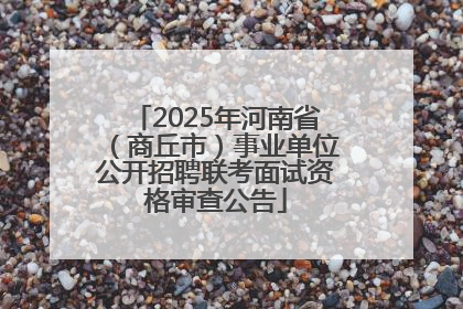 2025年河南省（商丘市）事业单位公开招聘联考面试资格审查公告