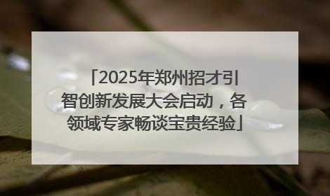 2025年郑州招才引智创新发展大会启动，各领域专家畅谈宝贵经验