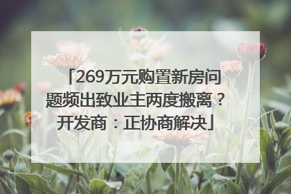 269万元购置新房问题频出致业主两度搬离？开发商：正协商解决