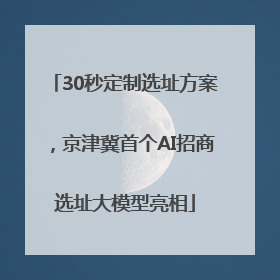 30秒定制选址方案，京津冀首个AI招商选址大模型亮相