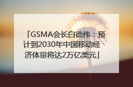 GSMA会长白德伟：预计到2030年中国移动经济体量将达2万亿美元